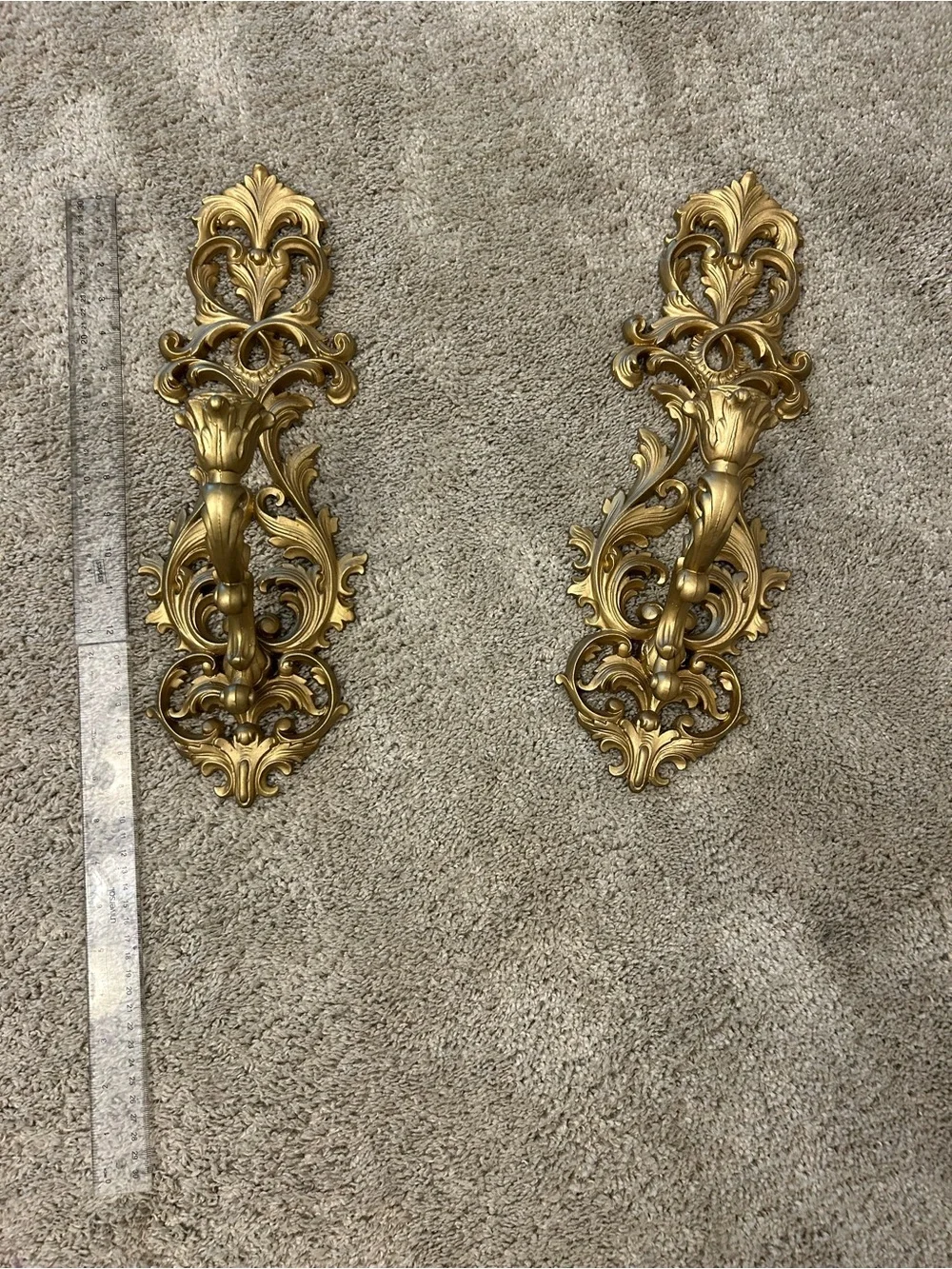 Vintage Gold Wall Sconces - Decorative Pair (2)pc for Home Wall Decor